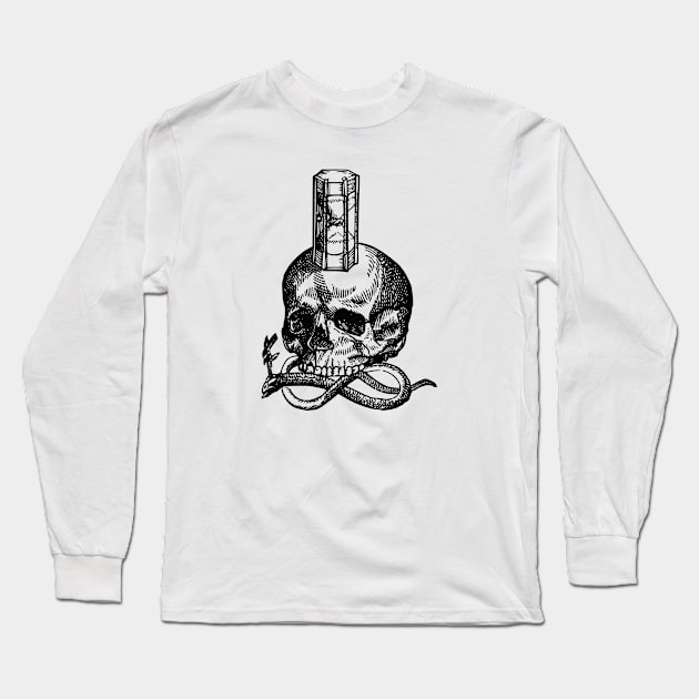 Light academia skull Long Sleeve T-Shirt by Pictandra